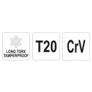 YATO Dlhý torx kľúč T20 CrV