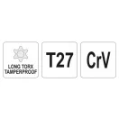 YATO Dlhý torx kľúč T27 CrV