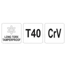 YATO Dlhý torx kľúč T40 CrV