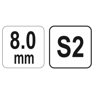 YATO imbusový kľúč T-kľúč 8,0 mm / 22 x 200 mm S2