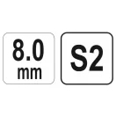YATO Imbus kľúč s guľovou hlavou 8,0 mm / 22 x 200 mm S2