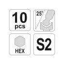 YATO Súprava imbusových kľúčov s guľovou hlavou 10 kusov 1,27-10 mm S2