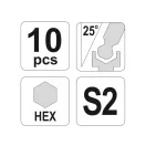 YATO súprava imbusových kľúčov s dlhou guľovou hlavou 10 kusov 1,27-10 mm S2