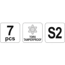 Sada kľúčov YATO Torx 7 dielov T9-T30 S2