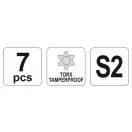 Sada kľúčov YATO Torx 7 dielov T9-T30 S2