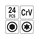 YATO súprava skladacích imbusových kľúčov 24-dielna CrV