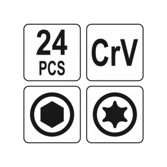   YATO súprava skladacích imbusových kľúčov 24-dielna CrV