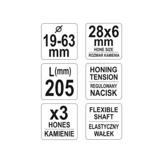 YATO Honovanie valca 19-63 mm