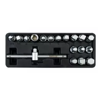   Sada kľúčov na vypúšťanie oleja YATO 18 kusov 5/16"-3/8", 8mm, 10mm, 7-14mm, 10mm, 8-17mm 3/8"C
