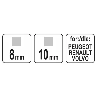   YATO kľúč na vypúšťanie oleja 8 x 10 mm (Peugeot, Renault, Volvo)