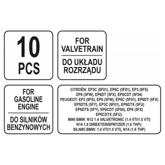   YATO Control upevňovacia sada 10 dielov (benzín) Peugeot Citroën BMW Mini