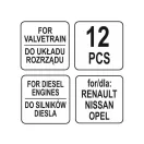 YATO Control upevňovacia sada 12 dielov (Diesel) Renault Nissan Opel