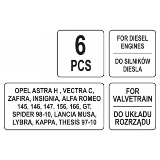   Sada na upevnenie YATO Control 6 dielov (Diesel) Opel Fiat Alfa Romeo
