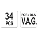 YATO Control upevňovacia sada 34 dielov (diesel a benzín) Audi Seat Škoda VW