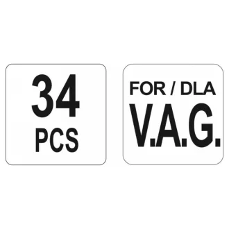   YATO Control upevňovacia sada 34 dielov (diesel a benzín) Audi Seat Škoda VW