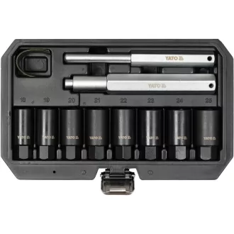   Sada nástrčných kľúčov YATO 10 kusov na bezpečnostné skrutky kolies 18-25 mm