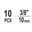 YATO Sada na demontáž hlavy skrutkovača 10 kusov 3/8" 9-19 mm
