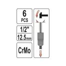 YATO Sada nástrčných kľúčov 6 kusov 1/2" 17-27 mm CrMo