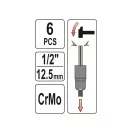 YATO Sada nástrčných kľúčov 6 kusov 1/2" 17-27 mm CrMo