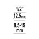 YATO Poškodený vyťahovač skrutiek 1/2" 8,5-19 mm