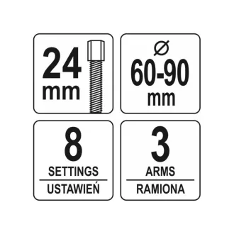   YATO sťahovák ozubeného kolesa a remenice vačkového hriadeľa 60-90 mm