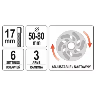   YATO sťahovák ozubeného kolesa a remenice vačkového hriadeľa 50-80 mm