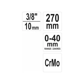 Upínacie kliešte YATO 3/8" 270 mm 0-40 mm CrmO