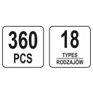 YATO Plastová patentová súprava 360 dielov Toyota / Lexus