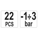 YATO Meracia sada vákuovej a AC pumpy 22 dielov -1÷3 bar