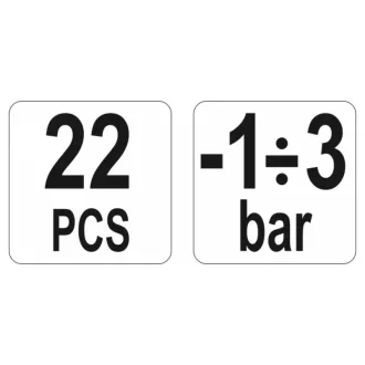 YATO Meracia sada vákuovej a AC pumpy 22 dielov -1÷3 bar