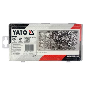   YATO Sada šesťhranných nerezových matíc 300 kusov M3-M10