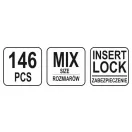 Sada samosvorných matíc YATO Hexagon 146 kusov M4-M12