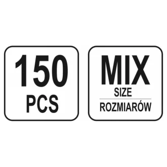   YATO Šesťhranná súprava matíc uzavretých skrutiek 150 kusov M3-M10
