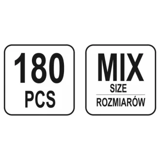YATO Sada káblových priechodiek 180 kusov