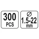 Sada E-krúžkov YATO 300 kusov