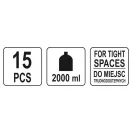 YATO Plniaca sada motorového oleja 15 dielov 2 litre do stiesnených priestorov