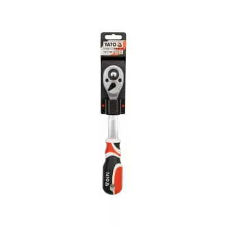   Ráčna YATO stopka 1/2" 255 mm 72T zahnutá stopka mäkká rukoväť CrV