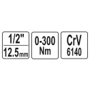 YATO momentový kľúč 1/2" 0-300 Nm CrV