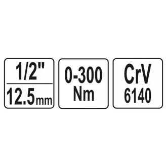 YATO momentový kľúč 1/2" 0-300 Nm CrV