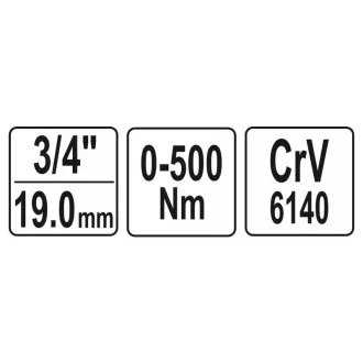 YATO momentový kľúč 3/4" 0-500 Nm CrV