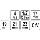 YATO krížový kľúč 1/2" 17 x 19 x 21 x 23 mm demontovaný CrV