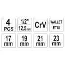 YATO krížový kľúč 1/2" 17 x 19 x 21 x 23 mm demontovaný CrV