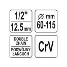 YATO reťaz na odstraňovanie olejového filtra 1/2" 60-115 mm