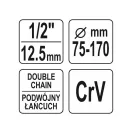 YATO reťaz na demontáž olejového filtra 1/2" 75 - 170 mm