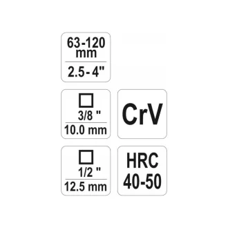 YATO Sťahovák olejového filtra 3 čeľuste 63-120 mm