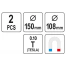 YATO Sada magnetickej misy 2 diely 108, 150 mm