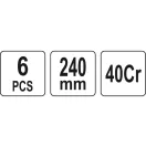 YATO Sada háku na extrakciu tesnenia 6 dielov 240 mm