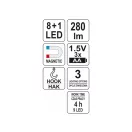 YATO Batériová LED lampa 8+1 LED
