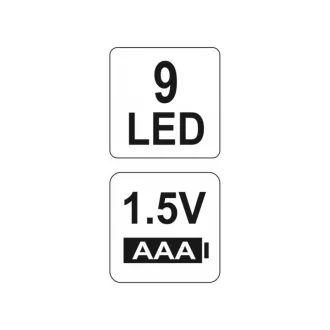   YATO Batériová LED kapesná svítilna 30 lm hliníková čierna 3 x AAA