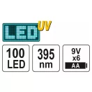 YATO Nabíjacia UV baterka + okuliare